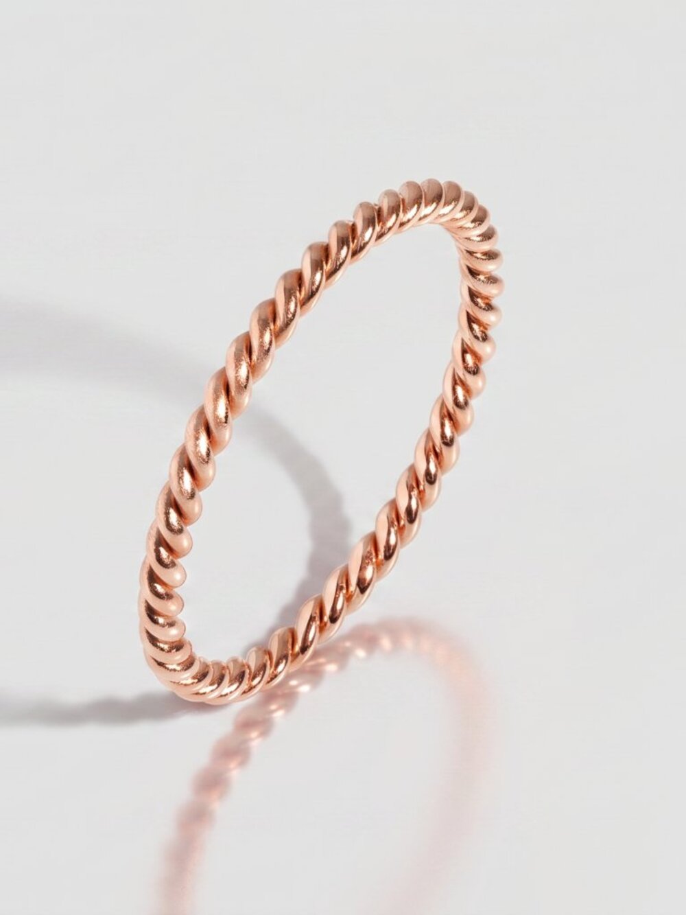 Aurate 2 Rose Gold Stackable Rings - Picture 2 of 5